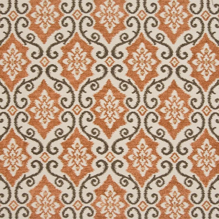 Deville Scroll Linen Spice by Kasmir Fabric 1389 59% Polyester 41% Rayon CHINA 12,000 Wyzenbeek Double Rubs Horizontal: 9 6/8 inches and Vertical: 14 inches 57 - Fabric Carolina -