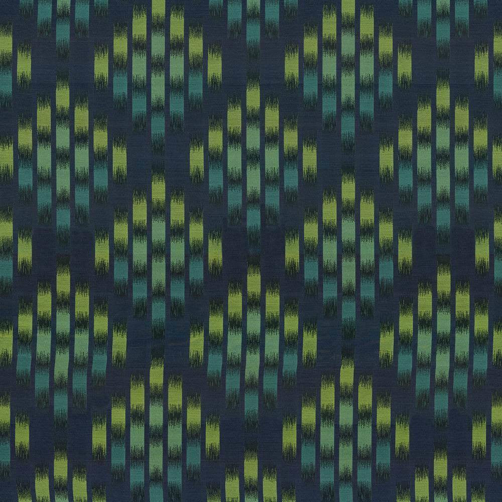 Dewberry Ikat Navy by Kasmir Fabric 1419 100% Polyester CHINA 36,000 Wyzenbeek Double Rubs H: 15 inches, V:14 7/8 inches 60 - Fabric Carolina - Kasmir