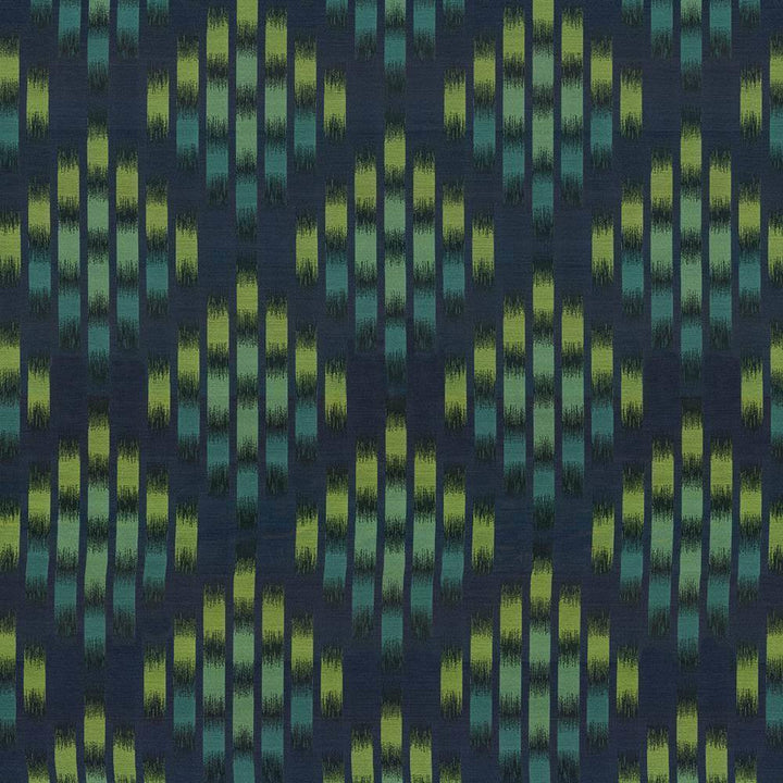 Dewberry Ikat Navy by Kasmir Fabric 1419 100% Polyester CHINA 36,000 Wyzenbeek Double Rubs H: 15 inches, V:14 7/8 inches 60 - Fabric Carolina - Kasmir