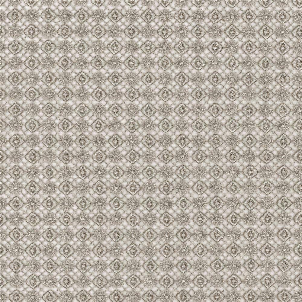 Diamond Jubilee Silver by Kasmir Fabric 1443 100% Polyester INDIA Not Tested Horizontal: 1 1/8 inches and Vertical: 1 inches 54 - 55 - Fabric Carolina -