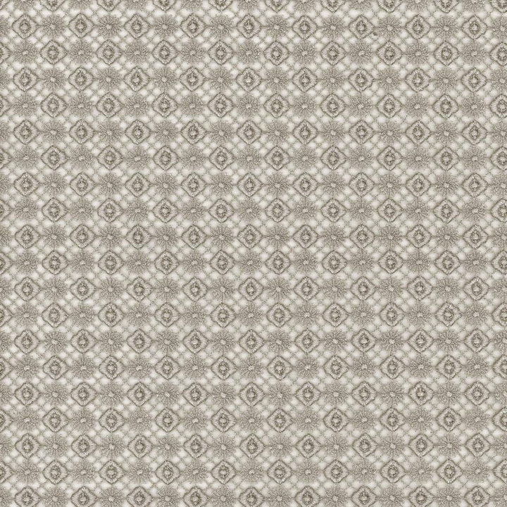 Diamond Jubilee Silver by Kasmir Fabric 1443 100% Polyester INDIA Not Tested H: 1 1/8 inches, V:1 inches 54 - 55 - Fabric Carolina - Kasmir