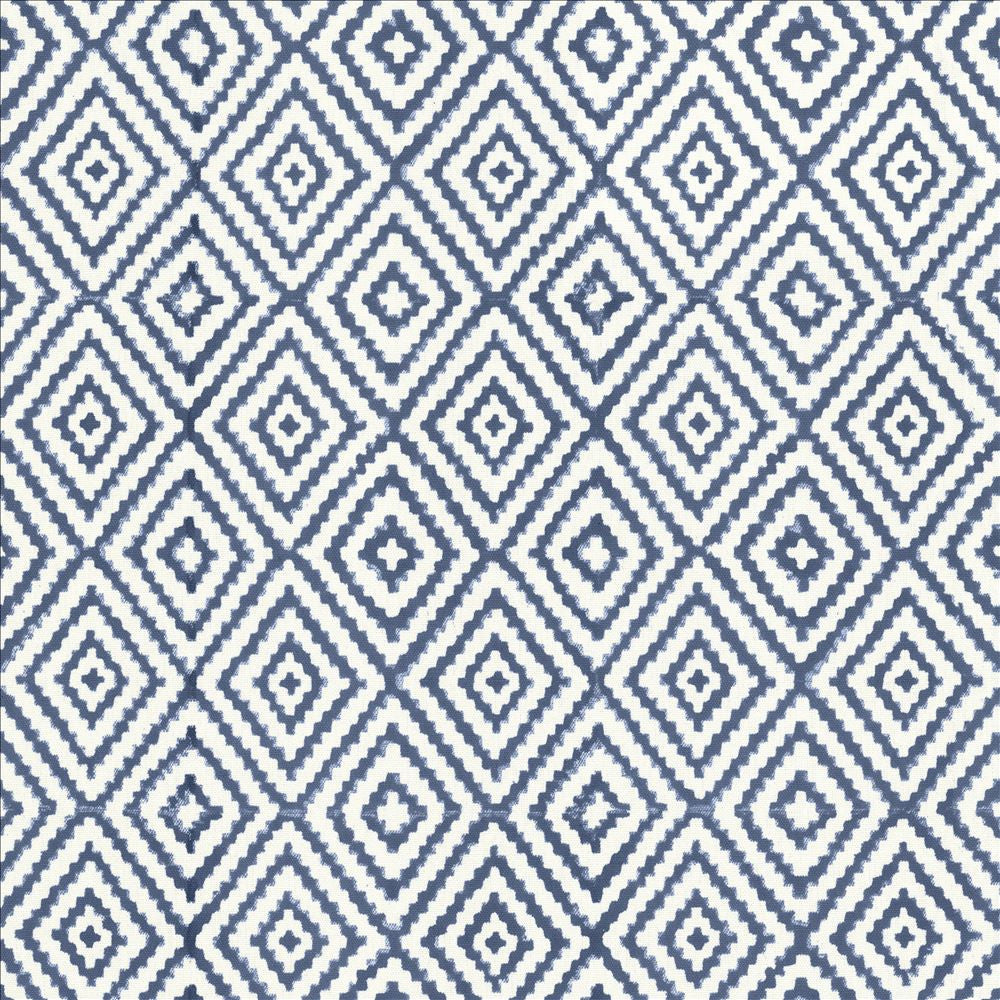 Diamond Steps Lapis by Kasmir Fabric 5125 90% Cotton
10% Linen
 INDIA </p><p>Repeat: Horizontal: 3 4/8 inches and Vertical: 4 2/8 inches 54 - Fabric Carolina -