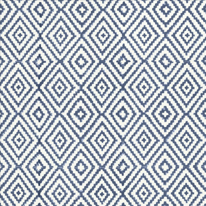 Diamond Steps Lapis by Kasmir Fabric 5125 90% Cotton
10% Linen
 INDIA </p><p>Repeat: Horizontal: 3 4/8 inches and Vertical: 4 2/8 inches 54 - Fabric Carolina -