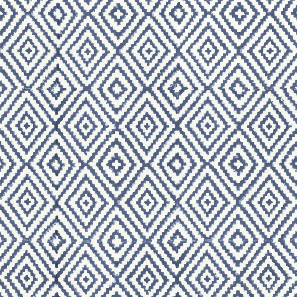 Diamond Steps Lapis by Kasmir Fabric 5125 90% Cotton
10% Linen
 INDIA Not Tested Horizontal: 3 4/8 inches and Vertical: 4 2/8 inches 54 - Fabric Carolina -
