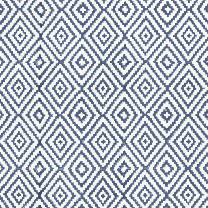 Diamond Steps Lapis  by Kasmir Fabric See sample 90% Cotton
10% Linen
 INDIA Not Tested </p><p>Repeat: Horizontal: 3 4/8 inches and Vertical: 4 2/8 inches 54  - Fabric Carolina -