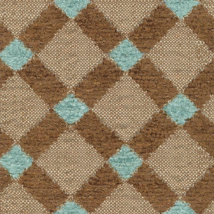 Diamond Trellis Teal by Kasmir Fabric 1390 73% Rayon 27% Polyester CHINA 12,000 Wyzenbeek Double Rubs H: 2 4/8 inches, V:2 4/8 inches 57 - Fabric Carolina - Kasmir