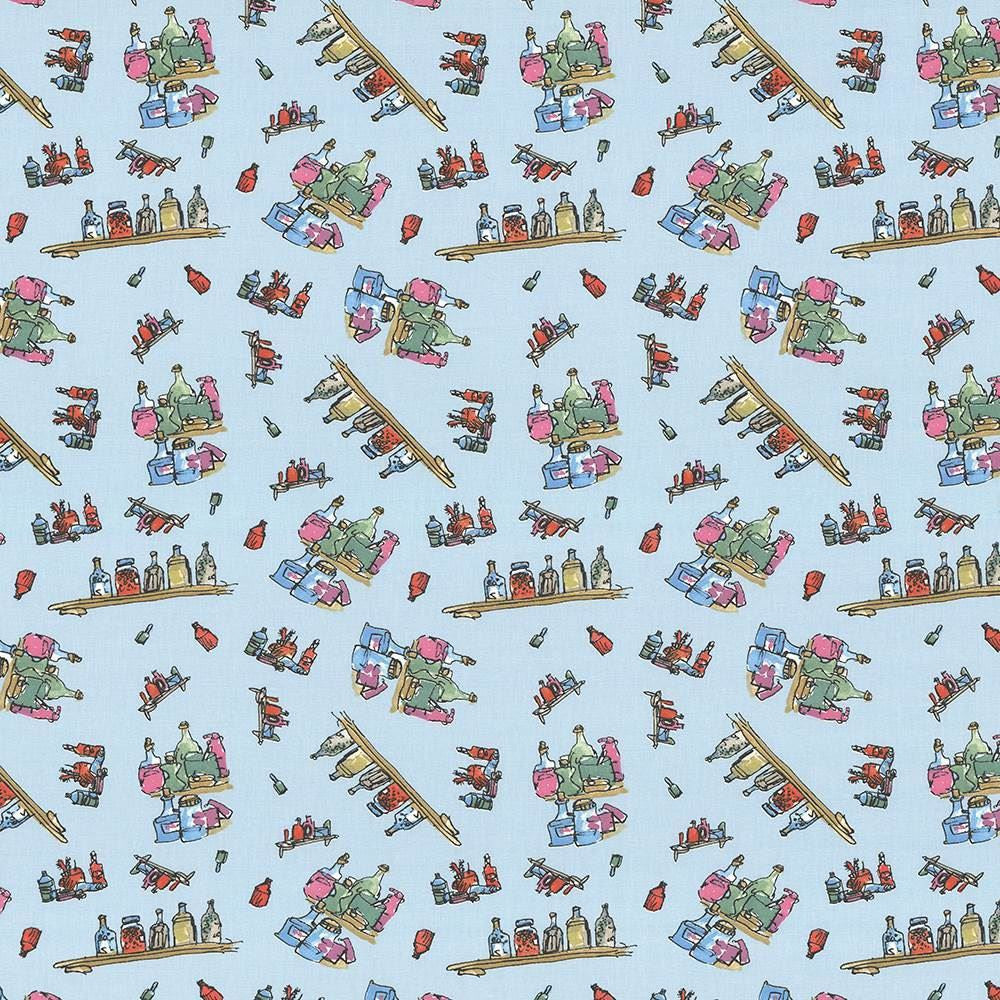 Diddly Bottles Marvelous Blue by Kasmir Fabric 1445 100% Cotton
 TURKEY </p><p>Repeat: Horizontal: 13 4/8 inches and Vertical: 12 5/8 inches 55 - Fabric Carolina -