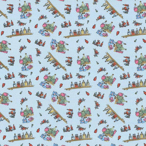 Diddly Bottles Marvelous Blue by Kasmir Fabric