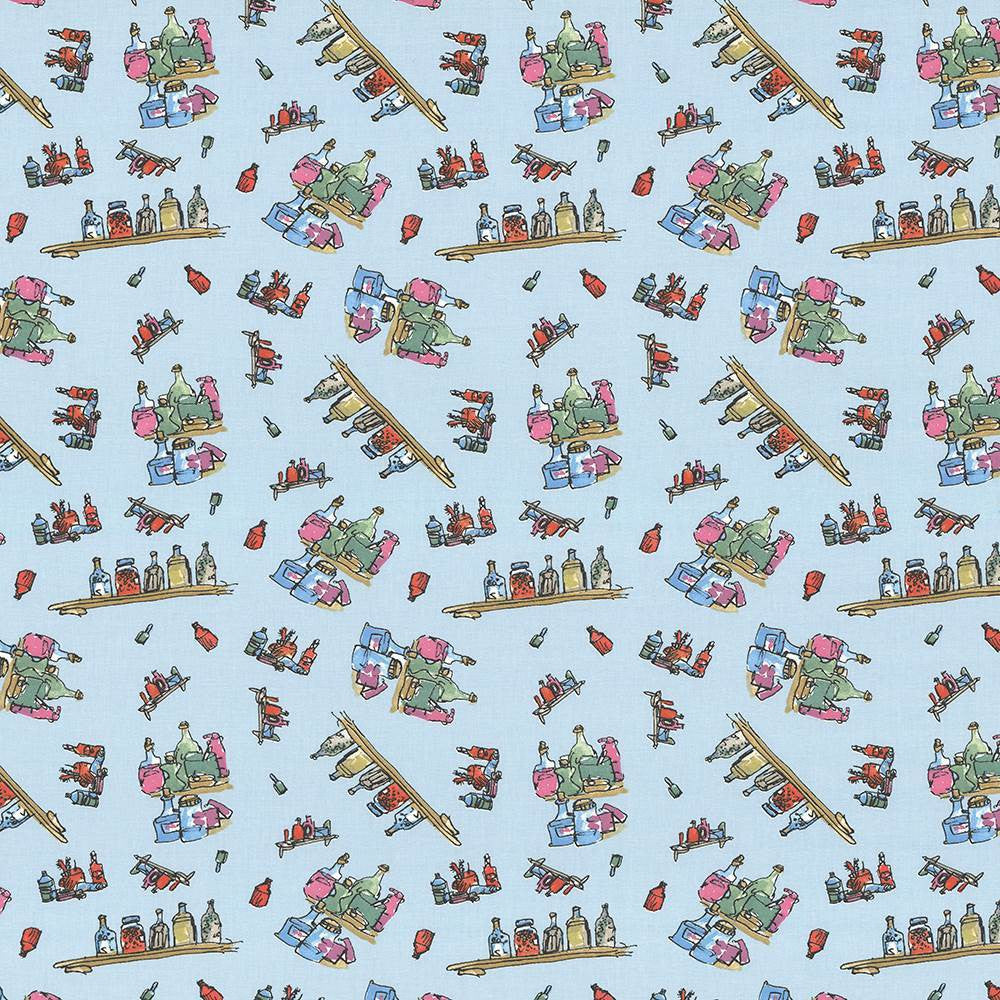 Diddly Bottles Marvelous Blue by Kasmir Fabric 1445 100% Cotton
 TURKEY </p><p>Repeat: Horizontal: 13 4/8 inches and Vertical: 12 5/8 inches 55 - Fabric Carolina -