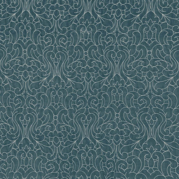Donatello Damask Teal by Kasmir Fabric 1426 100% Polyester
 INDIA </p><p>Repeat: Horizontal: 13 4/8 inches and Vertical: 25 2/8 inches 54 - Fabric Carolina -
