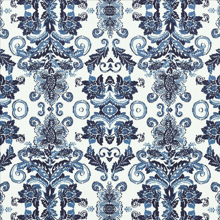 Doncaster Indigo by Kasmir Fabric 1458 100% Cotton
 CHINA 11,500 Wyzenbeek Double Rubs </p><p>Repeat: Horizontal: 48 4/8 inches and Vertical: 46 inches 56 - Fabric Carolina -