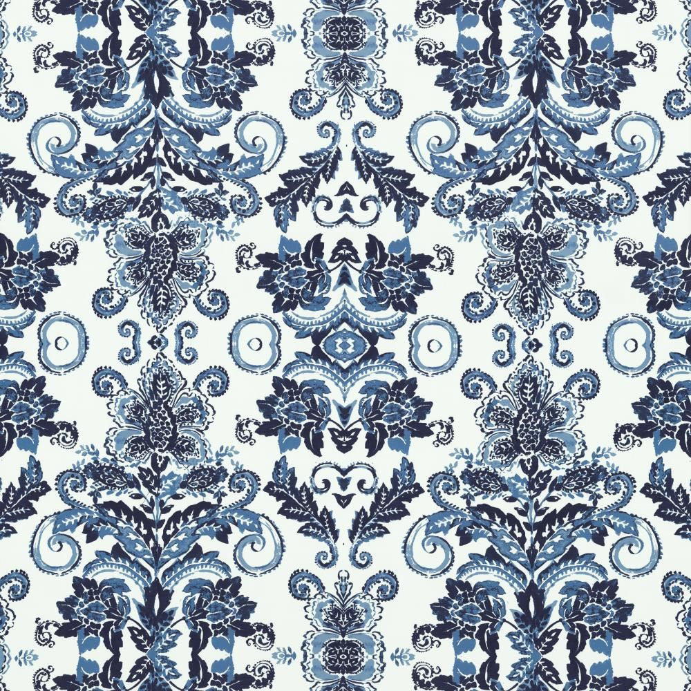 Doncaster Indigo by Kasmir Fabric 1458 100% Cotton
 CHINA </p><p>Repeat: Horizontal: 48 4/8 inches and Vertical: 46 inches 56 - Fabric Carolina -