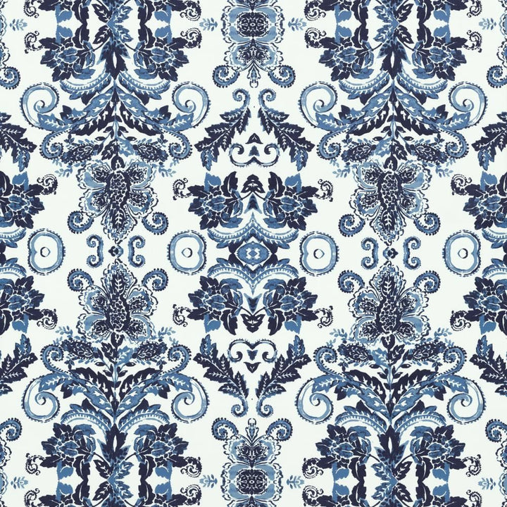 Doncaster Indigo by Kasmir Fabric 1458 100% Cotton
 CHINA </p><p>Repeat: Horizontal: 48 4/8 inches and Vertical: 46 inches 56 - Fabric Carolina -