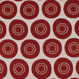 Dottie Red 1598311004 by Carole Fabric Exclusive Prize Winner 100% Cotton India H: 7 3/4"V, 8 3/4"H  52" Minimum (See sample for specifics) - Fabric Carolina - Carole Exclusive