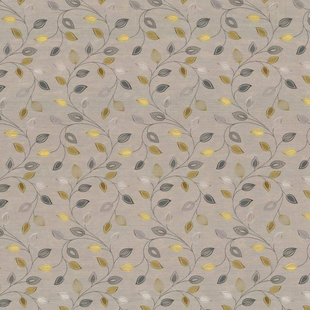 Downing Grove Platinum by Kasmir Fabric 1437 100% Polyester Embroidery Contents 100% Rayon INDIA 9,000 Wyzenbeek Double Rubs H: 8 4/8 inches, V:12 2/8 inches 54 - 55 - Fabric Carolina - Kasmir