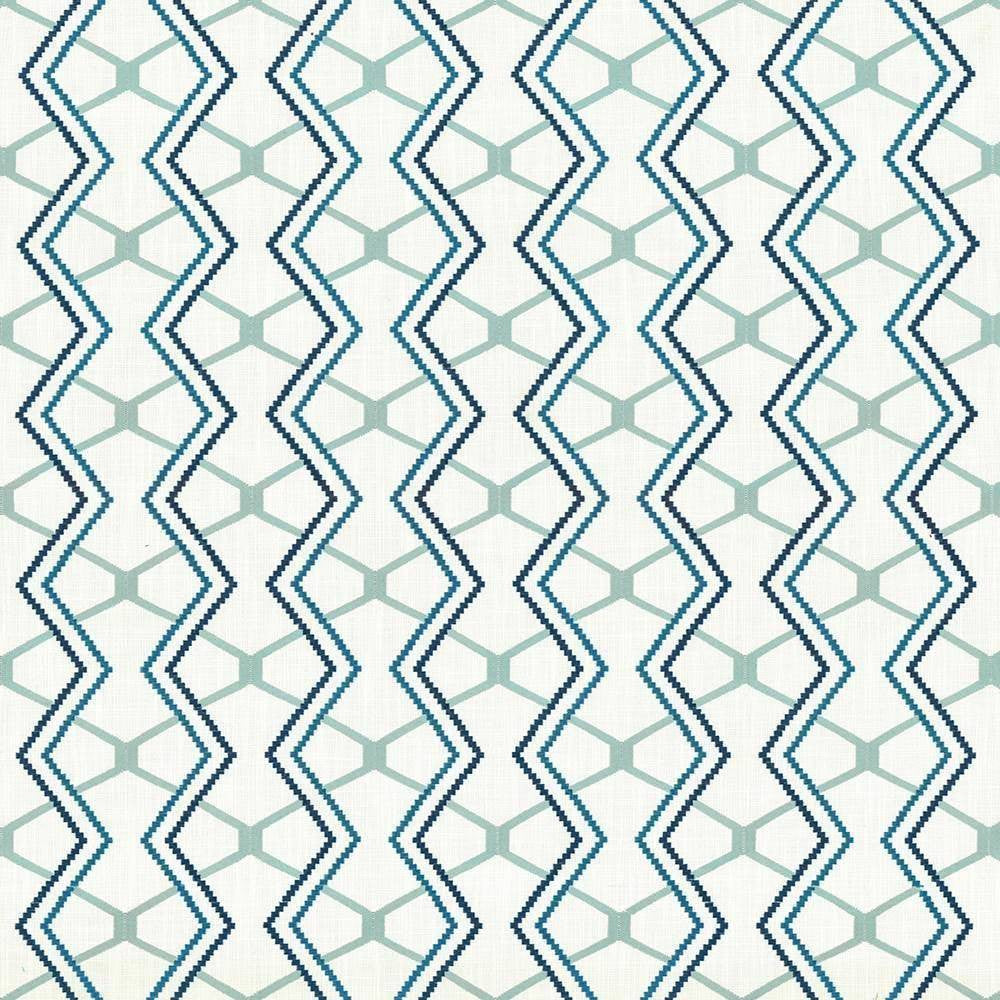 Drewery Seaglass by Kasmir Fabric 1436 55% Cotton 35% Polyester 10% Rayon Embroidery Contents 50% Cotton 50% Viscose INDIA Not Tested H: 8 6/8 inches, V:6 2/8 inches 54 - 56 - Fabric Carolina - Kasmir