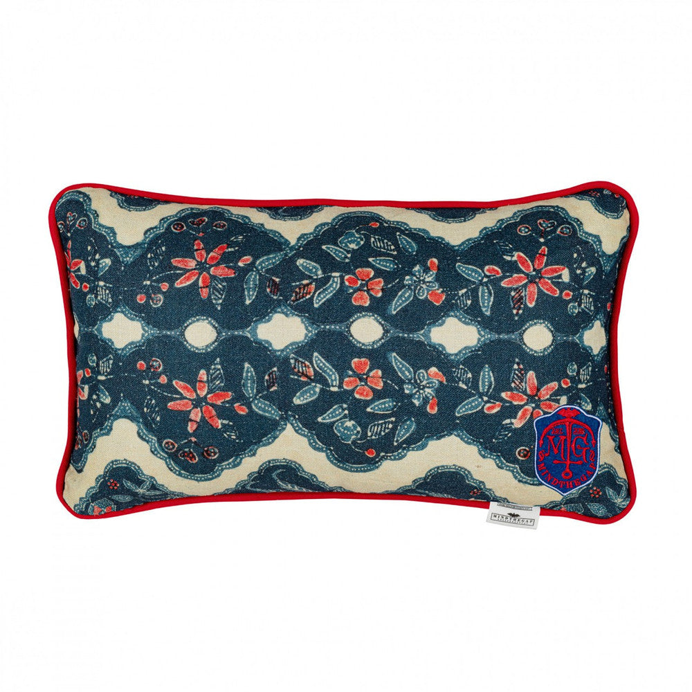 PHOENICIA BATIK Cushion (LC40122) by Mind The Gap | LC40122 | SUNDANCE VILLA | 20 x 12 in | Indigo, Red, Taupe | Fabric Carolina | https://www.fabriccarolina.com/