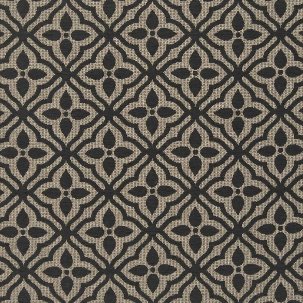 Duomo Trellis Black Flannel by Kasmir Fabric 1383 47% Acrylic 42% Polyester 11% Cotton ITALY 17,000 Martindale Cycles H: 7 inches, V:6 4/8 inches 54 - 55 - Fabric Carolina - Kasmir