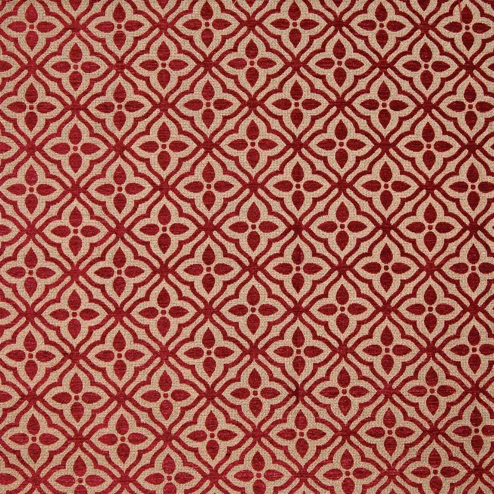 Duomo Trellis Garnet by Kasmir Fabric 1384 47% Acrylic 42% Polyester 11% Cotton ITALY 17,000 Martindale Cycles H: 7 inches, V:6 4/8 inches 54 - 55 - Fabric Carolina - Kasmir