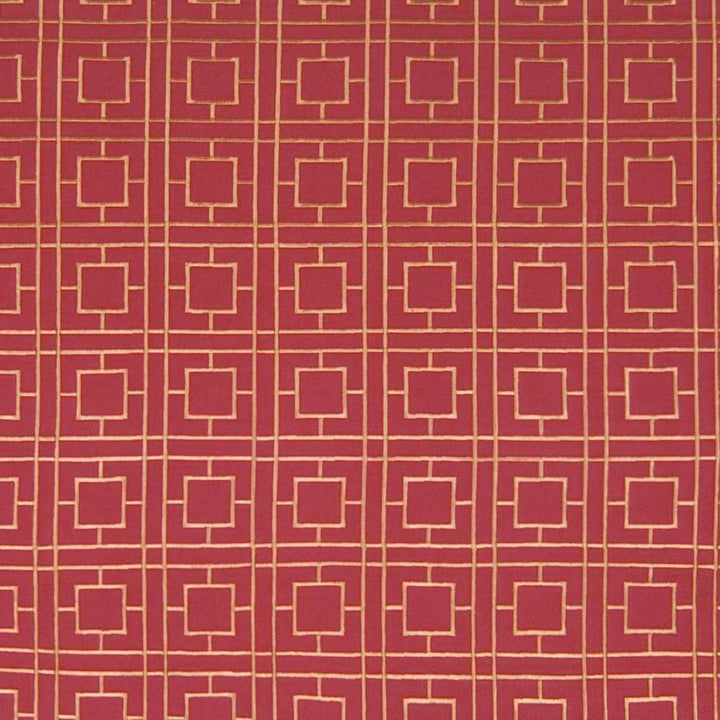 Dynasty Fret Paprika by Kasmir Fabric 1367 100% Cotton Embroidery Contents 100% Rayon CHINA 19,000 Wyzenbeek Double Rubs H: 4 inches, V:4 inches 54 - Fabric Carolina - Kasmir