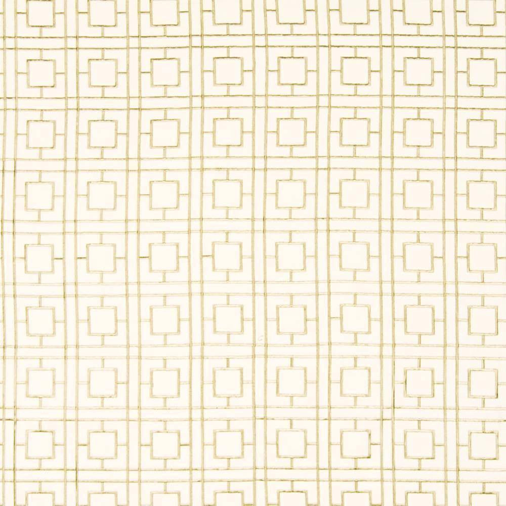 Dynasty Fret Parchment by Kasmir Fabric 1370 100% Cotton Embroidery Contents 100% Rayon CHINA 19,000 Wyzenbeek Double Rubs H: 4 inches, V:4 inches 54 - Fabric Carolina - Kasmir