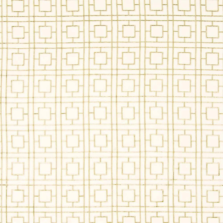 Dynasty Fret Parchment by Kasmir Fabric 1370 100% Cotton Embroidery Contents 100% Rayon CHINA 19,000 Wyzenbeek Double Rubs H: 4 inches, V:4 inches 54 - Fabric Carolina - Kasmir