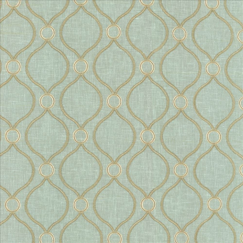 Eastlake Seaglass by Kasmir Fabric 5114 70% Polyester
30% Cotton
 INDIA </p><p>Repeat: Horizontal: 4 4/8 inches and Vertical: 4 4/8 inches 58 - Fabric Carolina -