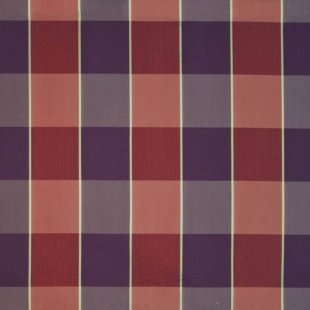Eaton Plaid Fruit Punch by Kasmir Fabric 1397 62% Rayon 36% Polyester 2% Silk USA 9,000 Wyzenbeek Double Rubs H: 13 4/8 inches, V:12 4/8 inches 54 - 55 - Fabric Carolina - Kasmir
