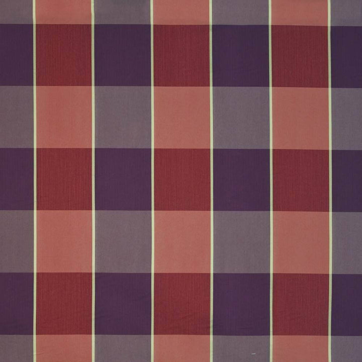 Eaton Plaid Fruit Punch by Kasmir Fabric 1397 62% Rayon 36% Polyester 2% Silk USA 9,000 Wyzenbeek Double Rubs H: 13 4/8 inches, V:12 4/8 inches 54 - 55 - Fabric Carolina - Kasmir