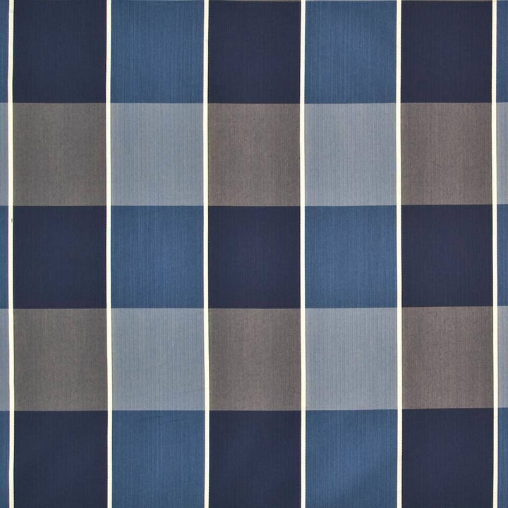Eaton Plaid Indigo by Kasmir Fabric 1398 62% Rayon 36% Polyester 2% Silk USA 9,000 Wyzenbeek Double Rubs H: 13 4/8 inches, V:12 4/8 inches 54 - 55 - Fabric Carolina - Kasmir