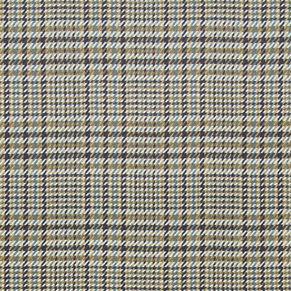 Eberhardt Plaid Bluestone by Kasmir Fabric 1401 100% Cotton INDIA 6,000 Wyzenbeek Double Rubs H: 5 2/8 inches, V:5 4/8 inches 54 - Fabric Carolina - Kasmir