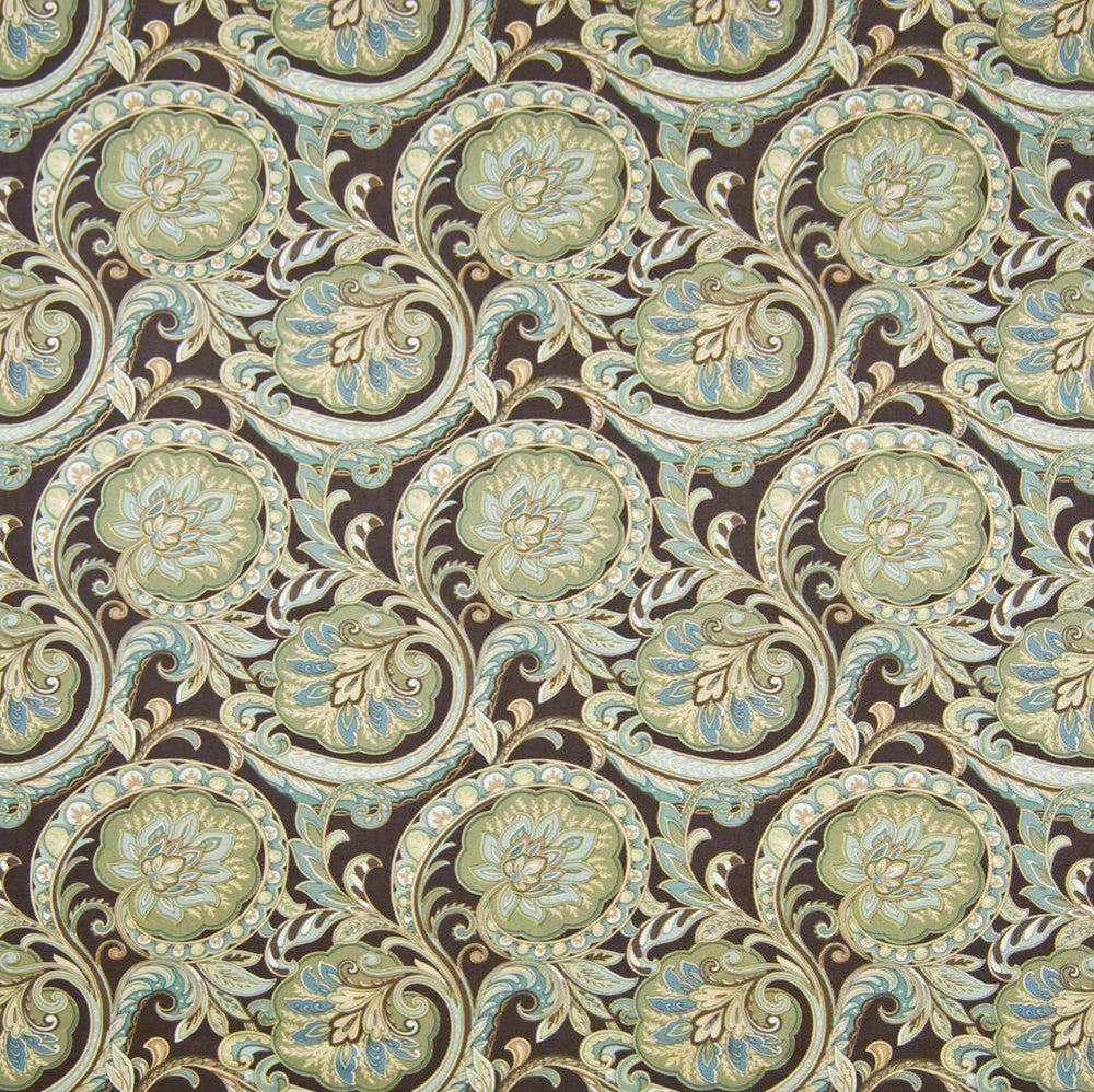 Edgemere Mocha by Kasmir Fabric 1390 100% Cotton SOUTH KOREA 10,000 Wyzenbeek Double Rubs H: 9 inches, V:9 inches 54 - 55 - Fabric Carolina - Kasmir