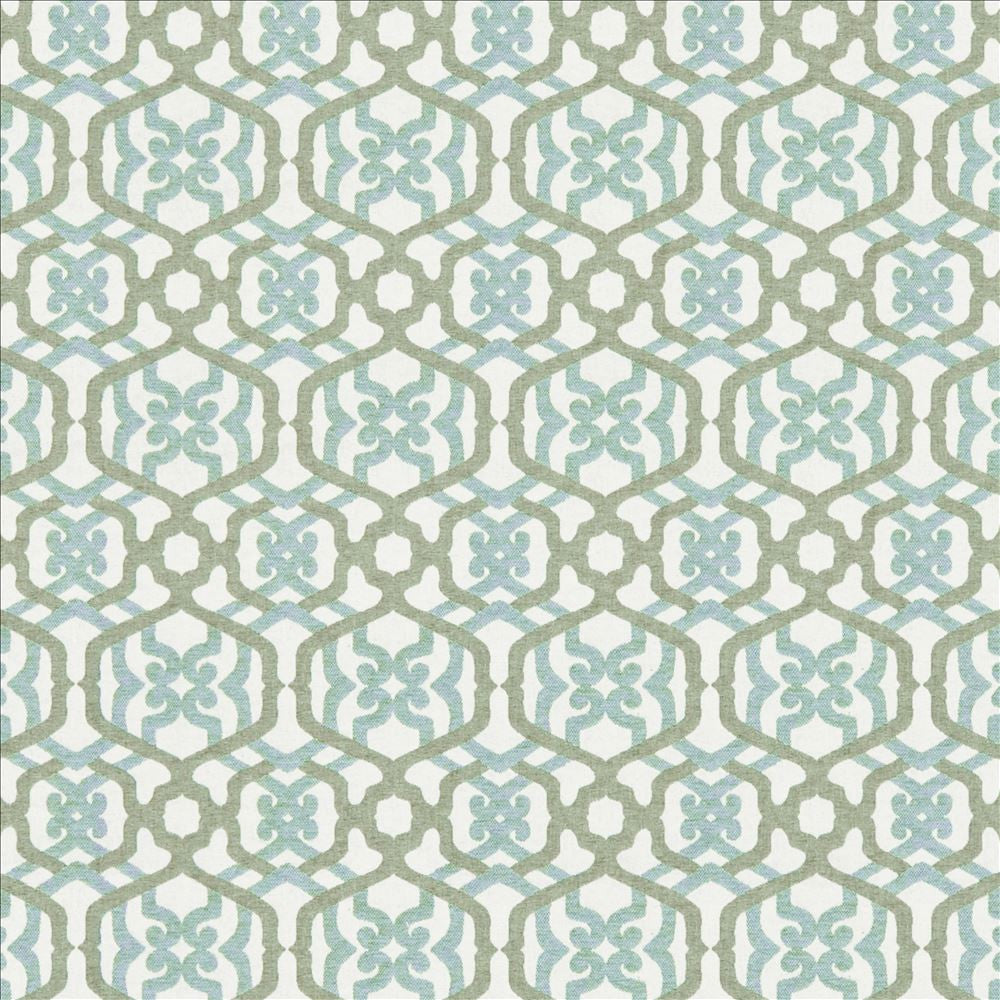 Edgemere Trellis Aquamarine  by Kasmir Fabric See sample 100% Cotton
 USA 12,000 Wyzenbeek Double Rubs </p><p>Repeat: Horizontal: 7 inches and Vertical: 9 inches 54  - Fabric Carolina -