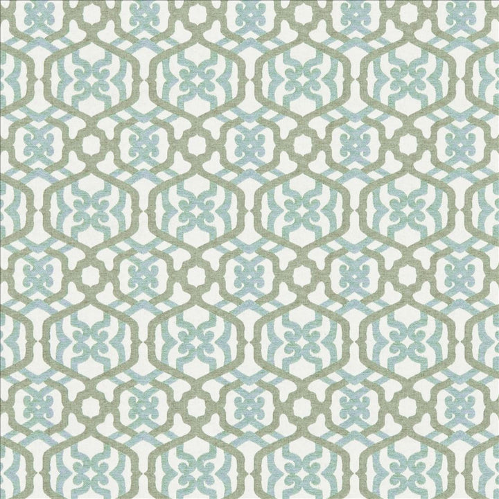 Edgemere Trellis Aquamarine by Kasmir Fabric 8004 100% Cotton
 USA </p><p>Repeat: Horizontal: 7 inches and Vertical: 9 inches 54 - Fabric Carolina -