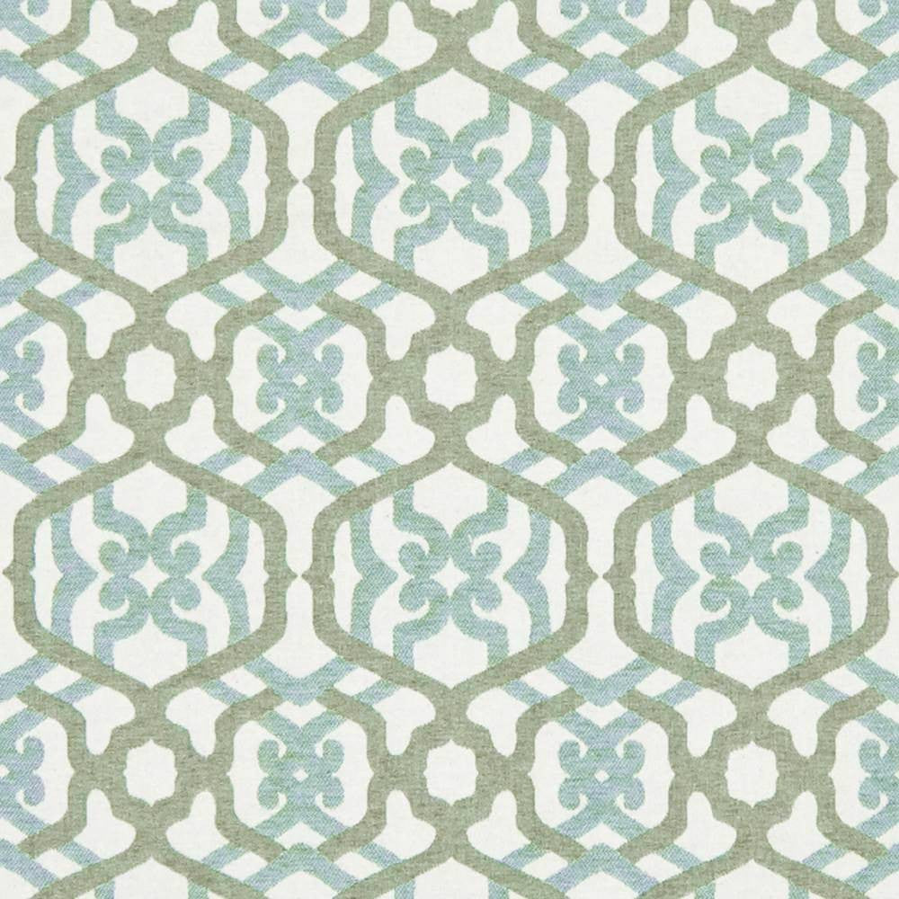 Edgemere Trellis Aquamarine by Kasmir Fabric 8004 100% Cotton USA 12,000 Wyzenbeek Double Rubs H: 7 inches, V:9 inches 54 - Fabric Carolina - Kasmir