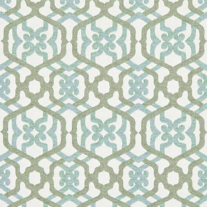 Edgemere Trellis Aquamarine by Kasmir Fabric 8004 100% Cotton USA 12,000 Wyzenbeek Double Rubs H: 7 inches, V:9 inches 54 - Fabric Carolina - Kasmir