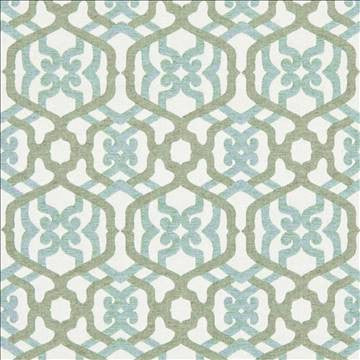 Edgemere Trellis Aquamarine by Kasmir Fabric 1385 100% Cotton USA 12,000 Wyzenbeek Double Rubs H: 7 inches, V: 9 inches 54 - Fabric Carolina - Kasmir