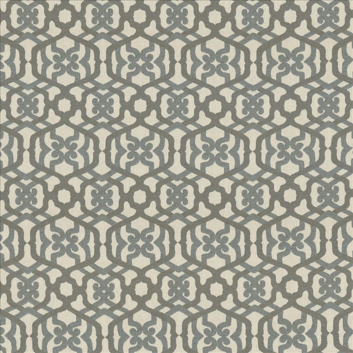 Edgemere Trellis Blue Haze  by Kasmir Fabric See sample 100% Cotton
 USA 12,000 Wyzenbeek Double Rubs </p><p>Repeat: Horizontal: 7 inches and Vertical: 9 inches 54  - Fabric Carolina -