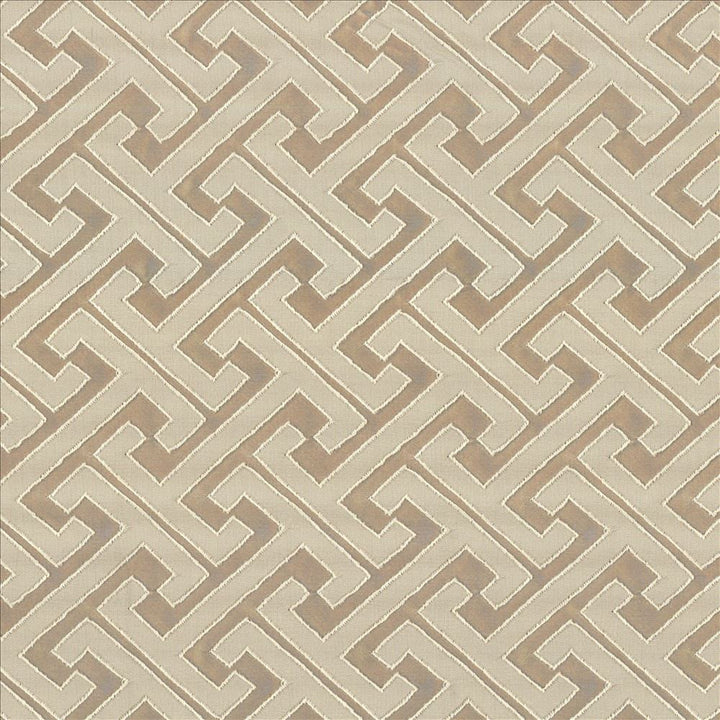 Edo Fret Fawn by Kasmir Fabric 5083 100% Polyester
 CHINA 60,000 Wyzenbeek Double Rubs Horizontal: 2 2/8 inches and Vertical: 2 inches 57 - Fabric Carolina -