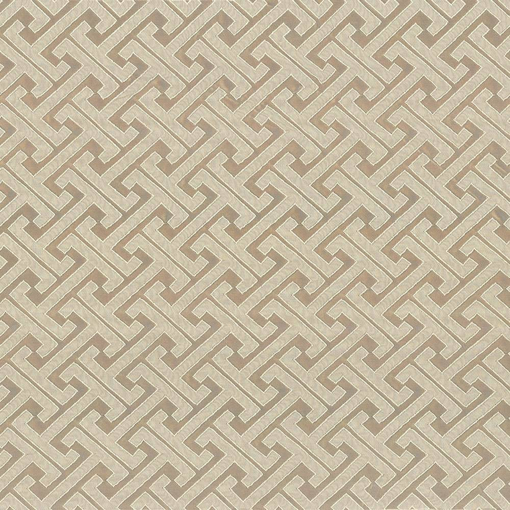 Edo Fret Fawn by Kasmir Fabric 5083 100% Polyester CHINA 60,000 Wyzenbeek Double Rubs H: 2 2/8 inches, V:2 inches 57 - Fabric Carolina - Kasmir