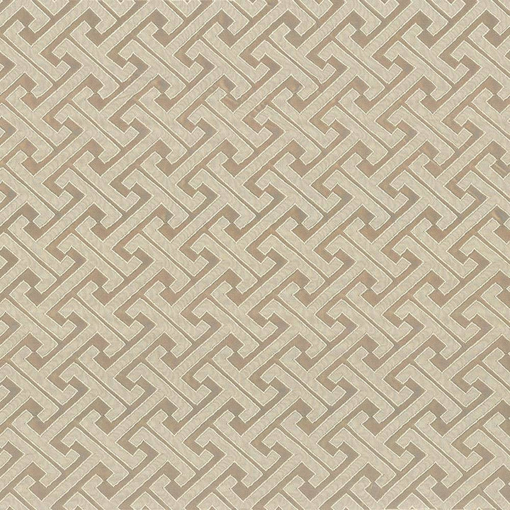 Edo Fret Fawn by Kasmir Fabric 5083 100% Polyester CHINA 60,000 Wyzenbeek Double Rubs H: 2 2/8 inches, V:2 inches 57 - Fabric Carolina - Kasmir