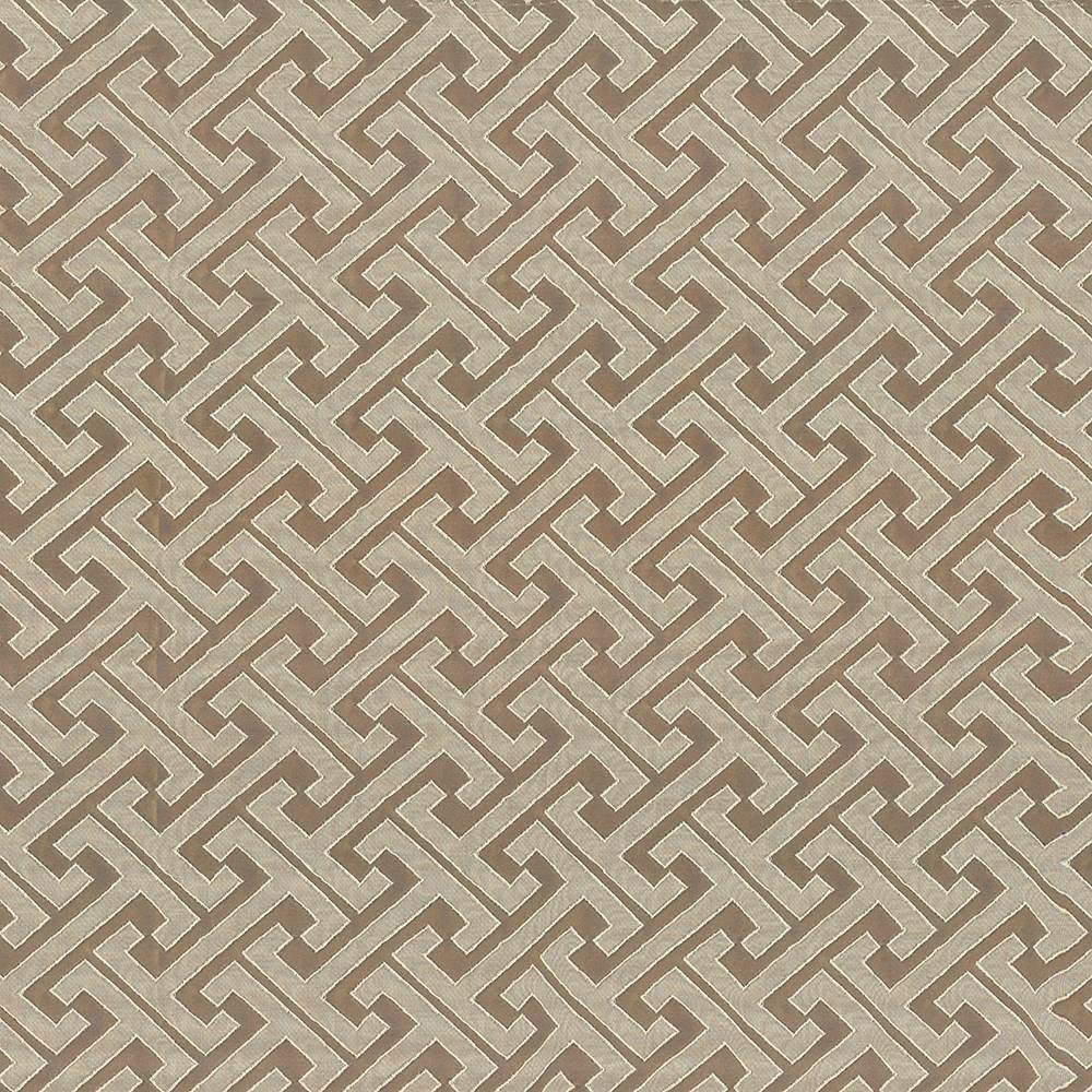 Edo Fret Taupe by Kasmir Fabric 5084 100% Polyester CHINA 60,000 Wyzenbeek Double Rubs H: 2 2/8 inches, V:2 inches 57 - Fabric Carolina - Kasmir