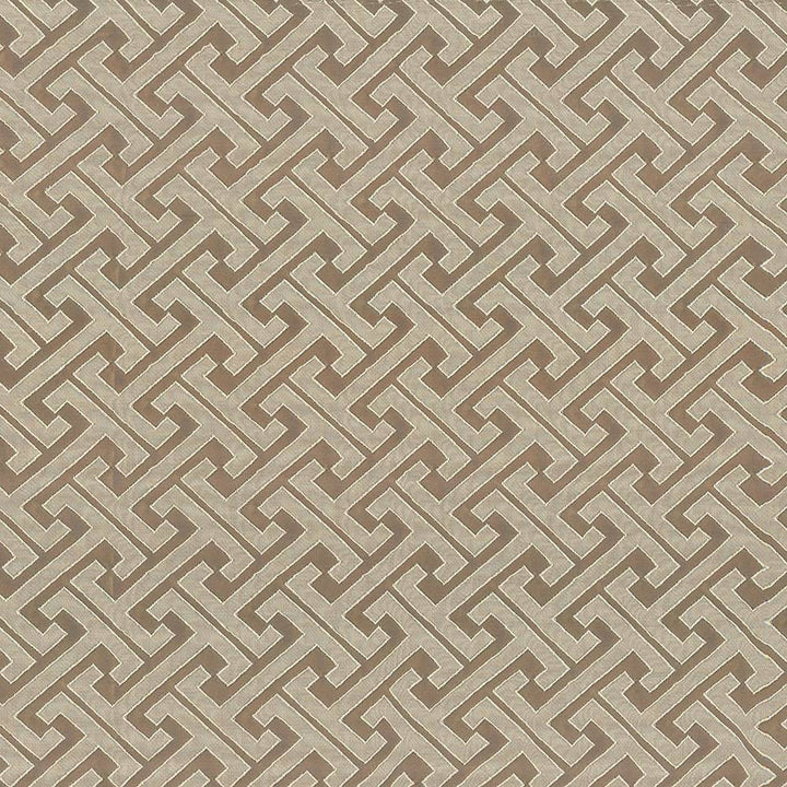 Edo Fret Taupe by Kasmir Fabric 5084 100% Polyester CHINA 60,000 Wyzenbeek Double Rubs H: 2 2/8 inches, V:2 inches 57 - Fabric Carolina - Kasmir