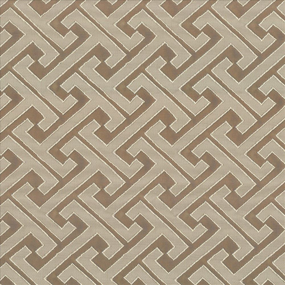 Edo Fret Taupe by Kasmir Fabric 5084 100% Polyester
 CHINA 60,000 Wyzenbeek Double Rubs Horizontal: 2 2/8 inches and Vertical: 2 inches 57 - Fabric Carolina -