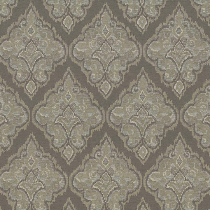 Eldorado Damask Driftwood by Kasmir Fabric 8004 37% Acrylic 36% Cotton 27% Polyester ITALY 15,000 Martindale Cycles H: 13 7/8 inches, V:26 inches 54 - 55 - Fabric Carolina - Kasmir