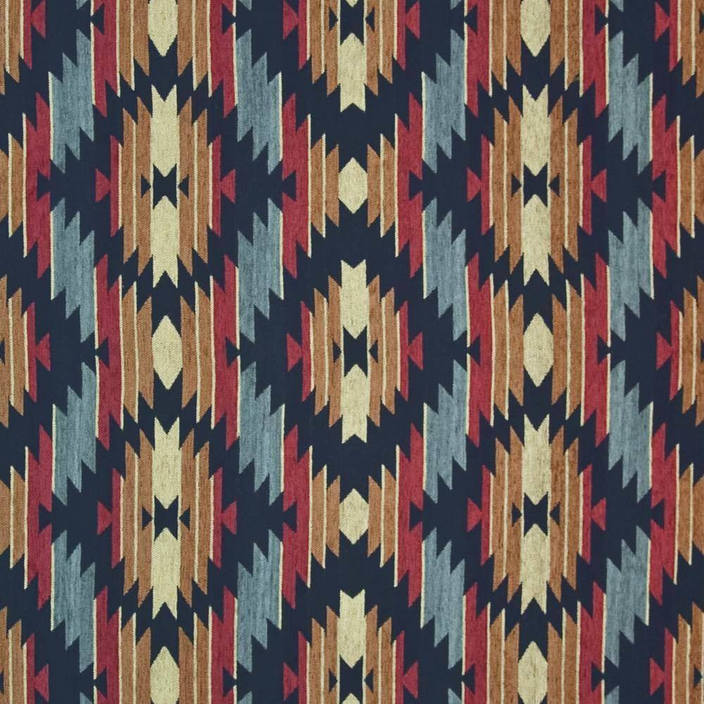 Elkwood Lodge Denim by Kasmir Fabric 1398 46% Acrylic 28% Polyester 26% Cotton CHINA 45,000 Wyzenbeek Double Rubs H: 15 4/8 inches, V:14 inches 56 - Fabric Carolina - Kasmir