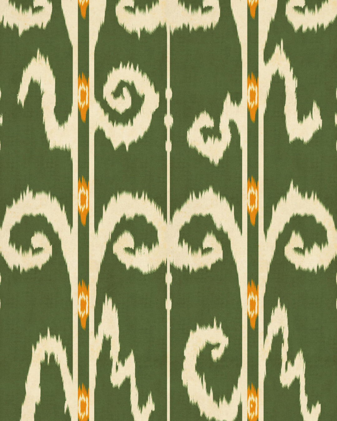 ELYSIA IKAT Fern Wallpaper (WP20907) by Mind The Gap | WP20907 | TRANSYLVANIAN RHAPSODY | 1 roll x 52 x 900 cm / 20.47 x 354.33 in | 0.52m / 20.5in | 9m / 354in | 4.68sqm / 50sq ft | L80cm / L31.4in | Taupe, Green, Orange | Non-woven Textured | Paste the wall | 1 roll in a box | Fabric Carolina | https://www.fabriccarolina.com/
