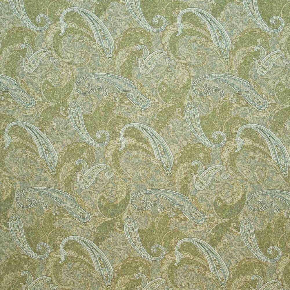 Emberton Paisley Willow by Kasmir Fabric 1407 73% Rayon 27% Polyester CHINA 9,000 Wyzenbeek Double Rubs H: 14 6/8 inches, V:30 5/8 inches 56 - Fabric Carolina - Kasmir