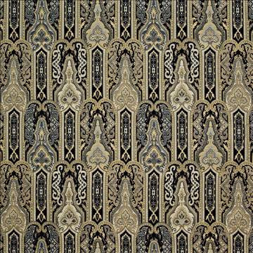 Emerson Hall Black by Kasmir Fabric 1396 47% Spun Rayon 35% Rayon 18% Polyester CHINA 27,000 Wyzenbeek Double Rubs H: 14 inches, V: 15 4/8 inches 53 - 55 - Fabric Carolina - Kasmir