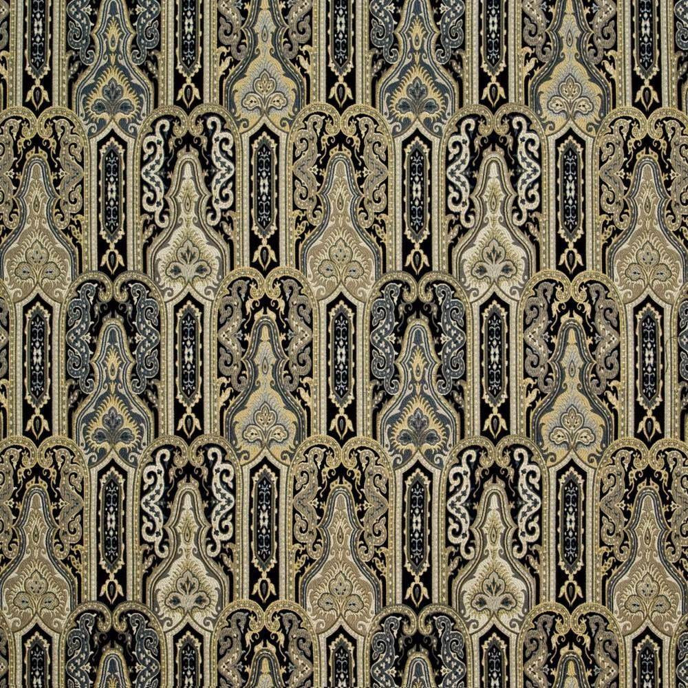 Emerson Hall Black by Kasmir Fabric 1396 47% Spun Rayon 35% Rayon 18% Polyester CHINA 27,000 Wyzenbeek Double Rubs H: 14 inches, V:15 4/8 inches 53 - 55 - Fabric Carolina - Kasmir